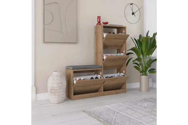 Kenkäkaappi Dude 105 cm - Beige - Säilytys - Kenkäsäilytys - Kenkäkaappi