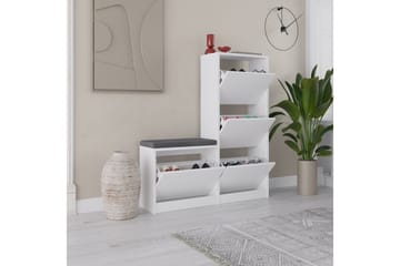 Kenkäkaappi Dude 105 cm - Valkoinen - Säilytys - Kenkäsäilytys - Kenkäkaappi