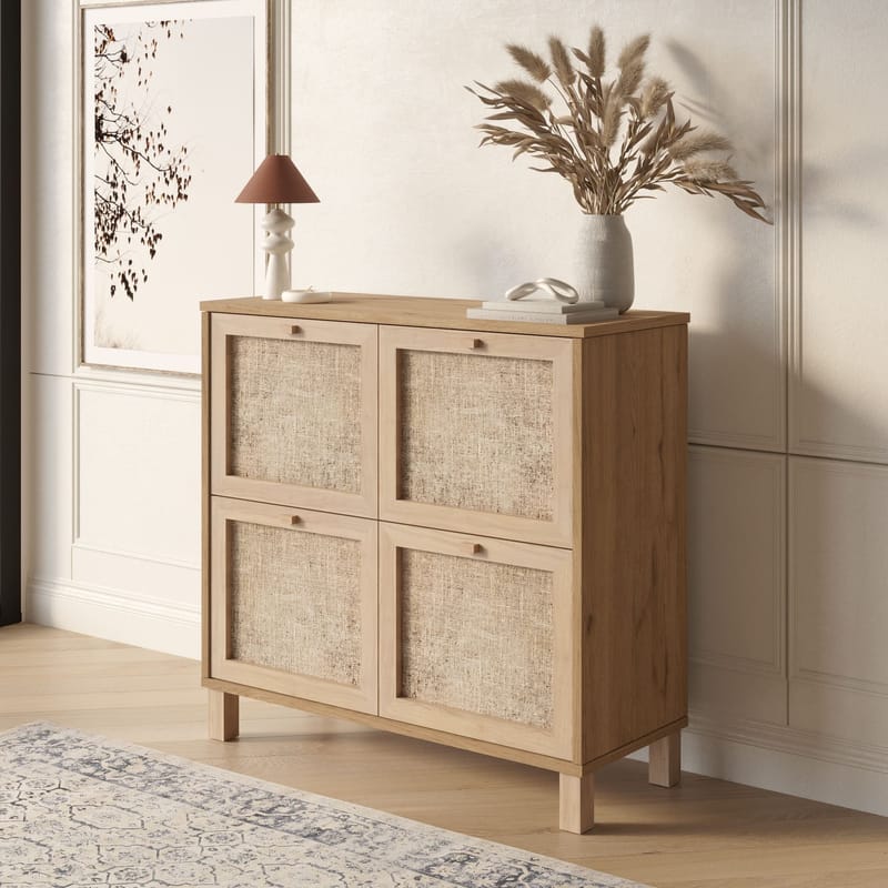 Kenkäkaappi Hanah Home Dune (90 x 85,2 x 35 cm) Tammi - Tammi - Säilytys - Kenkäsäilytys - Kenkäkaappi