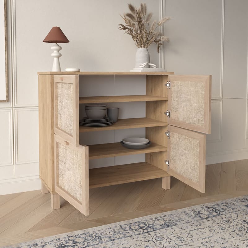 Kenkäkaappi Hanah Home Dune (90 x 85,2 x 35 cm) Tammi - Tammi - Säilytys - Kenkäsäilytys - Kenkäkaappi