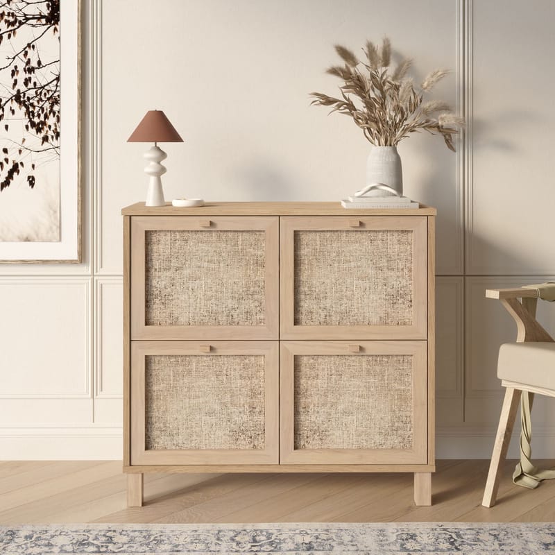 Kenkäkaappi Hanah Home Dune (90 x 85,2 x 35 cm) Tammi - Tammi - Säilytys - Kenkäsäilytys - Kenkäkaappi