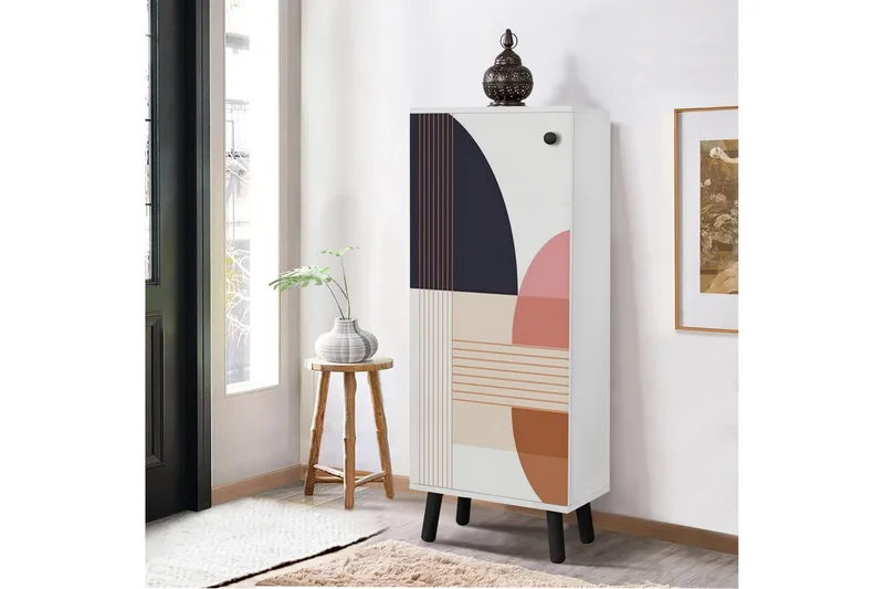 Kenkäkaappi Igrario 50 cm - Valkoinen/Musta - Säilytys - Kenkäsäilytys - Kenkäkaappi