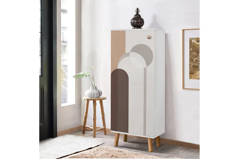 Kenkäkaappi Igrario 50 cm - Valkoinen/Ruskea - Säilytys - Kenkäsäilytys - Kenkäkaappi