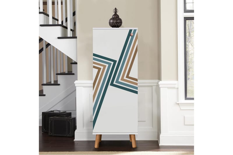 Kenkäkaappi Igrario 50 cm - Valkoinen/Sininen - Säilytys - Kenkäsäilytys - Kenkäkaappi