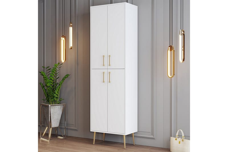 Kenkäkaappi Kotzen 60 cm - Kulta/Valkoinen - Säilytys - Kenkäsäilytys - Kenkäkaappi