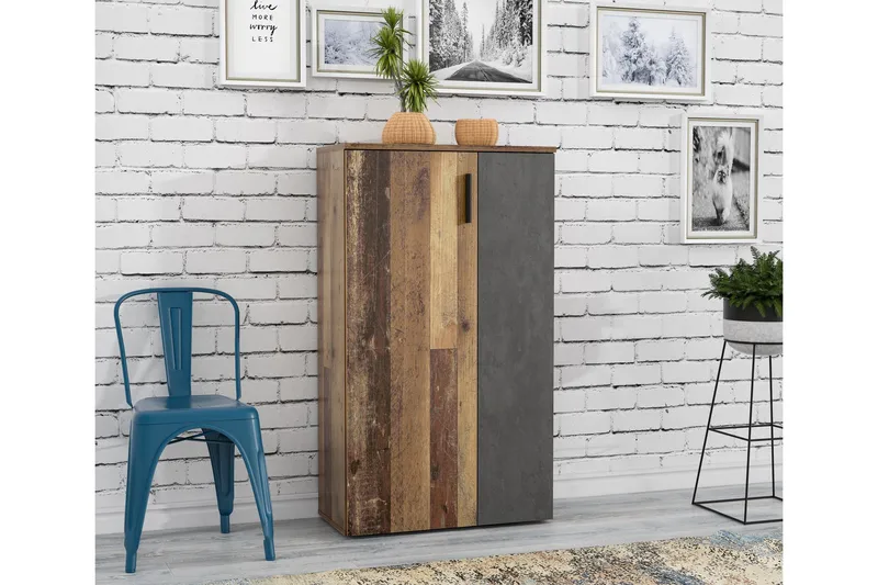 Kenkäkaappi Lidget 69 cm - Ruskea/Harmaa - Säilytys - Kenkäsäilytys - Kenkäkaappi