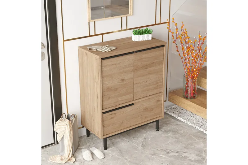 Kenkäkaappi Liyakat 74,8 cm - Pähkinä - Säilytys - Kenkäsäilytys - Kenkäkaappi