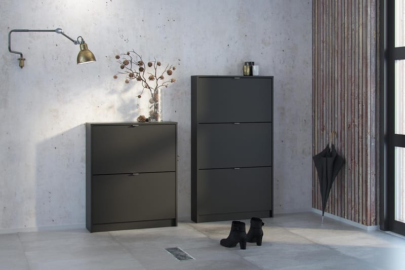 Kenkäkaappi Malwine 2 Lokeroa - Musta - Säilytys - Kenkäsäilytys - Kenkäkaappi