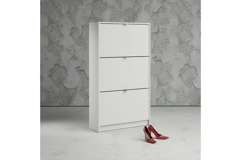 Kenkäkaappi Malwine 3 Lokeroa - Valkoinen - Säilytys - Kenkäsäilytys - Kenkäkaappi
