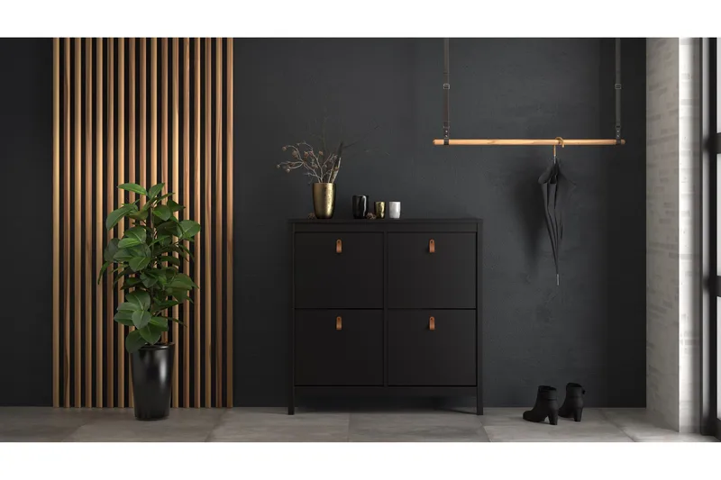 Kenkäkaappi Osterholm 25x102 cm - Musta - Säilytys - Kenkäsäilytys - Kenkäkaappi