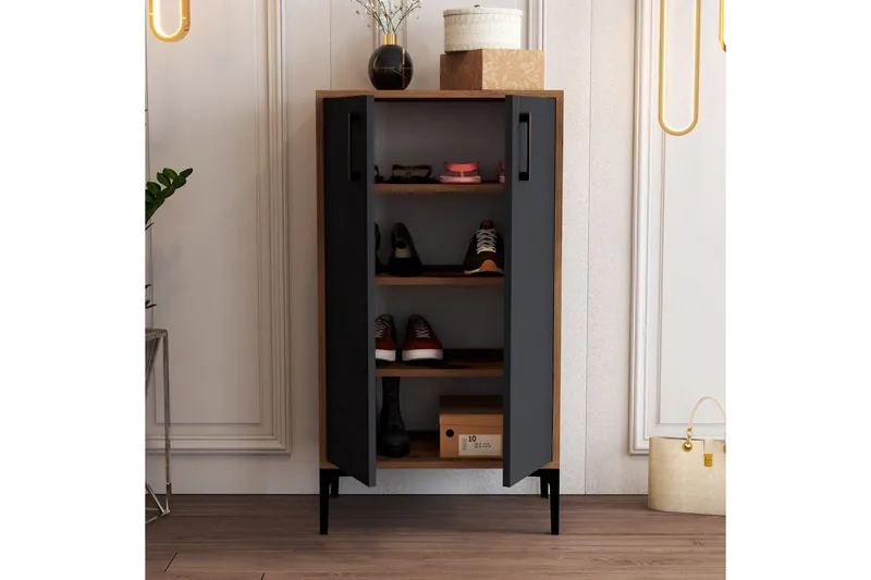 Kenkäkaappi Praha 35x60 cm - Pähkinä/antrasiitti - Säilytys - Kenkäsäilytys - Kenkäkaappi