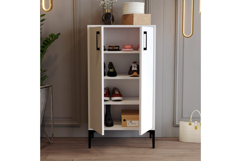 Kenkäkaappi Praha 35x60 cm - Valkoinen - Säilytys - Kenkäsäilytys - Kenkäkaappi