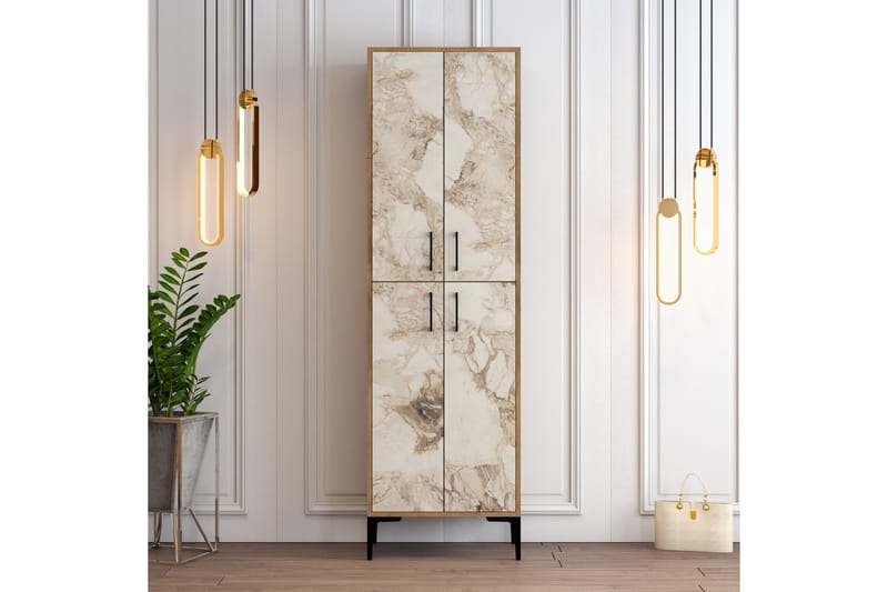 Kenkäkaappi Kotzen 60x35 cm - Tummanruskea/Valkoinen - Säilytys - Kenkäsäilytys