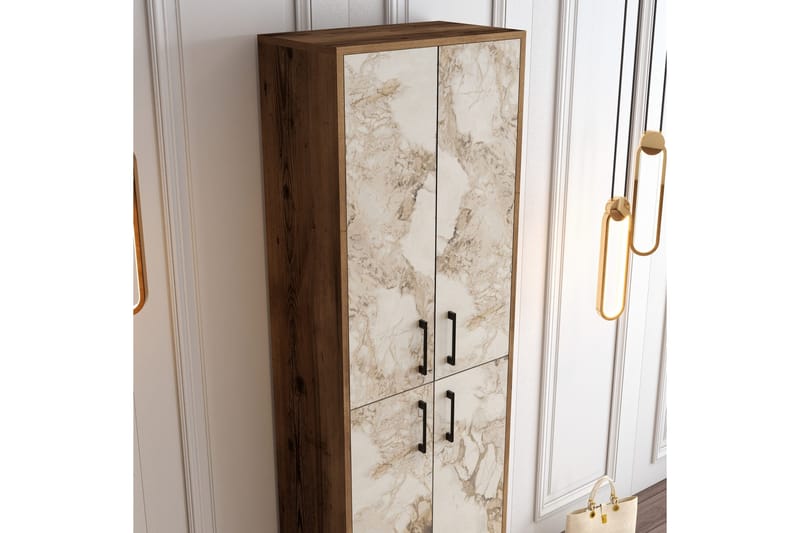 Kenkäkaappi Kotzen 60x35 cm - Tummanruskea/Valkoinen - Säilytys - Kenkäsäilytys