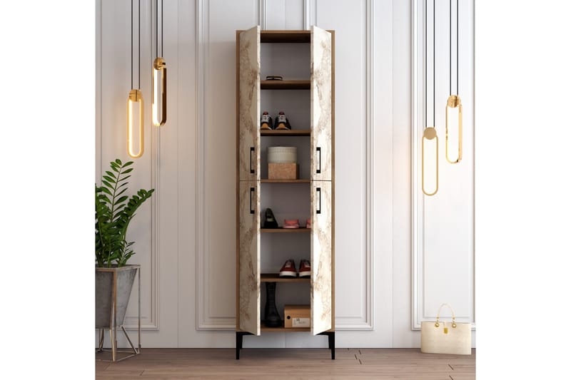 Kenkäkaappi Kotzen 60x35 cm - Tummanruskea/Valkoinen - Säilytys - Kenkäsäilytys