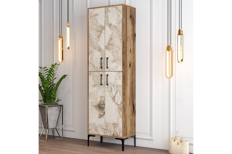 Kenkäkaappi Kotzen 60x35 cm - Tummanruskea/Valkoinen - Säilytys - Kenkäsäilytys