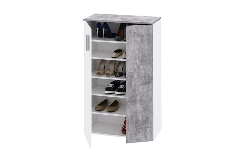 Kenkäkaappi Lidget 69 cm - Valkoinen/Harmaa - Säilytys - Kenkäsäilytys