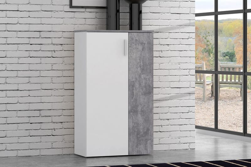 Kenkäkaappi Lidget 69 cm - Valkoinen/Harmaa - Säilytys - Kenkäsäilytys