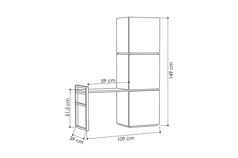 Kenkäkaappi Lindome 109 cm - Ruskea/Harmaa - Säilytys - Kenkäsäilytys