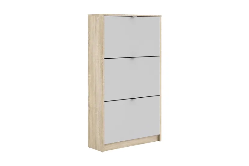Kenkäkaappi Malwine 3 Lokeroa, Puu/Luonnonväri/Valkoinen