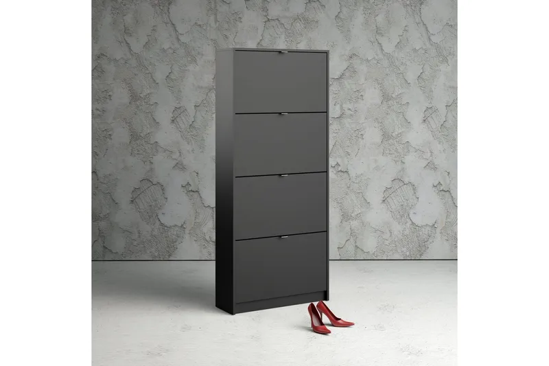 Kenkäkaappi Malwine 4 Lokeroa - Musta - Säilytys - Kenkäsäilytys