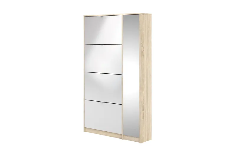 Kenkäkaappi Malwine 4 Lokeroa - Puu/Luonnonväri/Valkoinen - Säilytys - Kenkäsäilytys