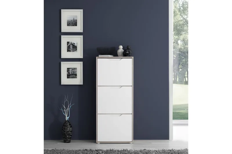 Kenkäkaappi Mettlen 55x130 cm - Ruskea/Valkoinen - Säilytys - Kenkäsäilytys