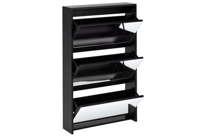 Kenkäkaappi Midfield Musta, Hopea, 63x17x103 cm - Musta, Hopea, 63x17x103 cm - Säilytys - Kenkäsäilytys