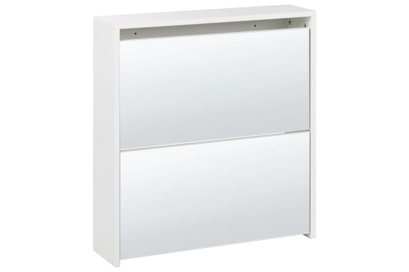 Kenkäkaappi Midfield Valkoinen, hopea, 63x17x67 cm, Valkoinen, hopea, 63x17x67 cm