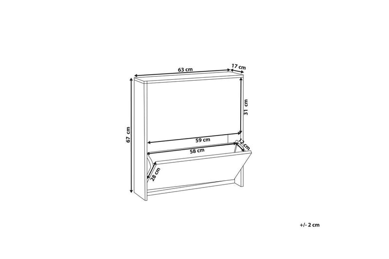 Kenkäkaappi Midfield Valkoinen, hopea, 63x17x67 cm - Valkoinen, hopea, 63x17x67 cm - Säilytys - Kenkäsäilytys
