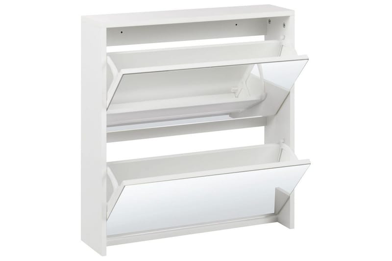 Kenkäkaappi Midfield Valkoinen, hopea, 63x17x67 cm - Valkoinen, hopea, 63x17x67 cm - Säilytys - Kenkäsäilytys