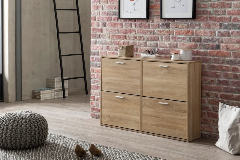 Kenkäkaappi Munuz 120x24 cm - Puu/Luonnonväri - Säilytys - Kenkäsäilytys