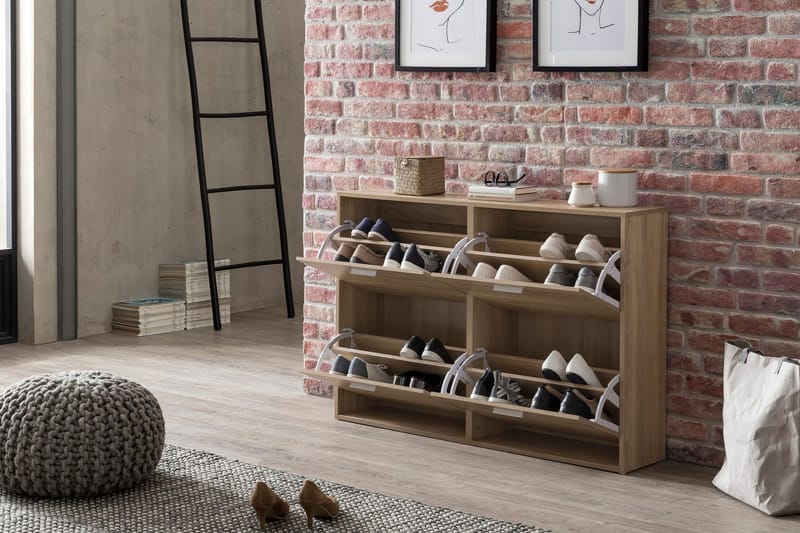 Kenkäkaappi Munuz 120x24 cm - Puu/Luonnonväri - Säilytys - Kenkäsäilytys