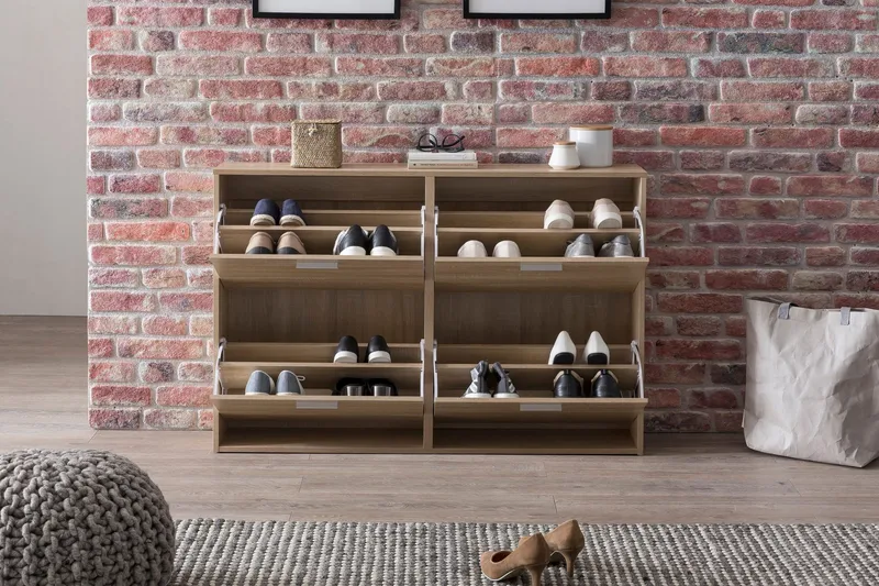 Kenkäkaappi Munuz 120x24 cm - Puu/Luonnonväri - Säilytys - Kenkäsäilytys