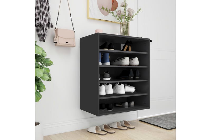 Kenkäkaappi musta 60x35x70 cm lastulevy - Musta - Säilytys - Kenkäsäilytys