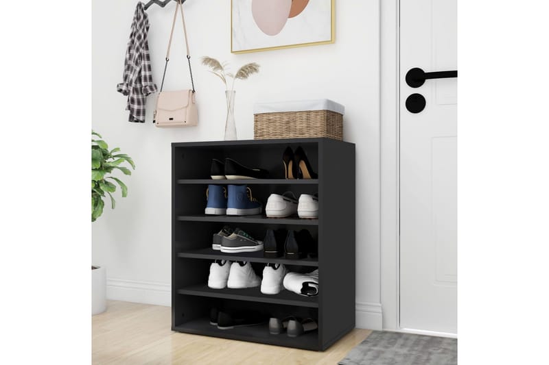 Kenkäkaappi musta 60x35x70 cm lastulevy - Musta - Säilytys - Kenkäsäilytys