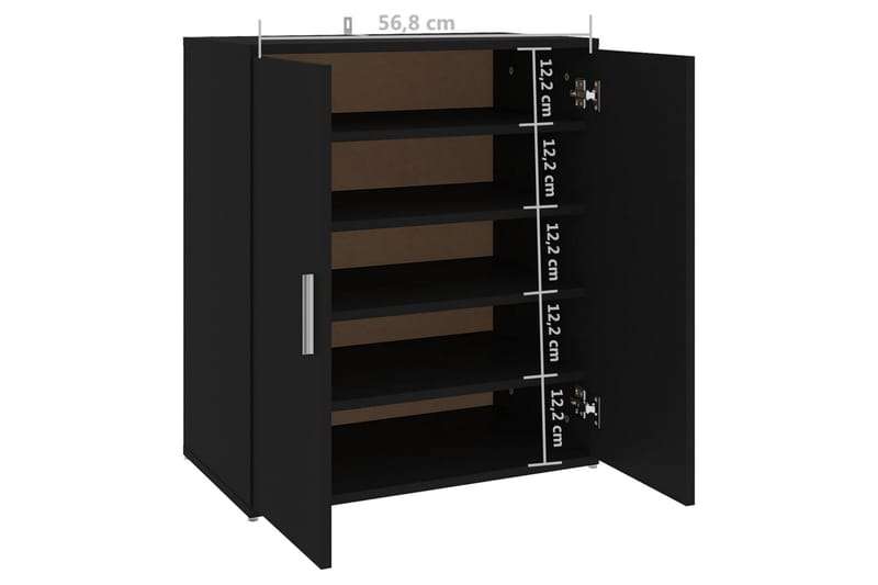 Kenkäkaappi musta 60x35x70 cm lastulevy - Musta - Säilytys - Kenkäsäilytys