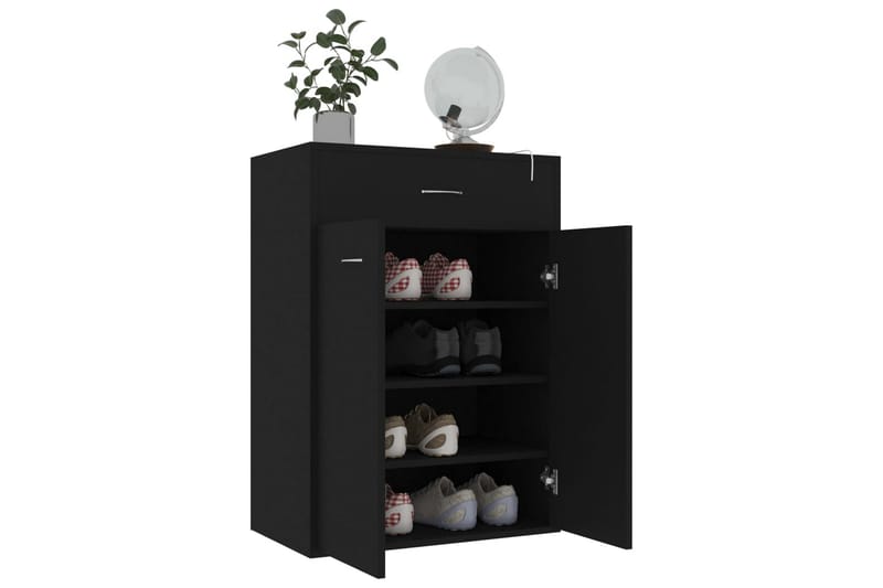 Kenkäkaappi musta 60x35x84 cm lastulevy - Musta - Säilytys - Kenkäsäilytys