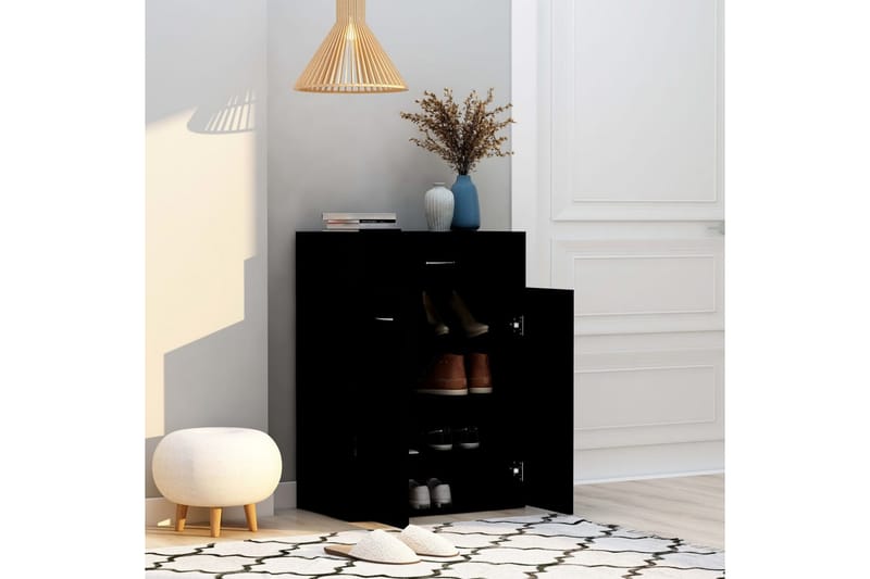 Kenkäkaappi musta 60x35x84 cm lastulevy - Musta - Säilytys - Kenkäsäilytys