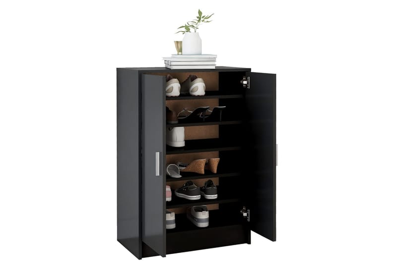 Kenkäkaappi musta 60x35x92 cm lastulevy - Musta - Säilytys - Kenkäsäilytys