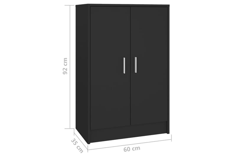 Kenkäkaappi musta 60x35x92 cm lastulevy - Musta - Säilytys - Kenkäsäilytys