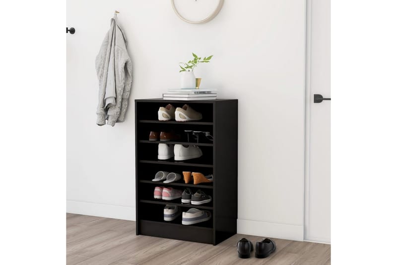Kenkäkaappi musta 60x35x92 cm lastulevy - Musta - Säilytys - Kenkäsäilytys