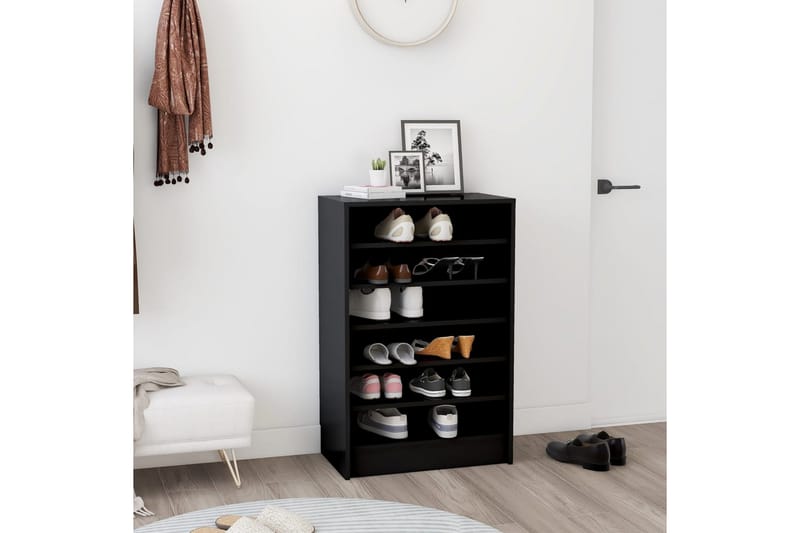 Kenkäkaappi musta 60x35x92 cm lastulevy - Musta - Säilytys - Kenkäsäilytys