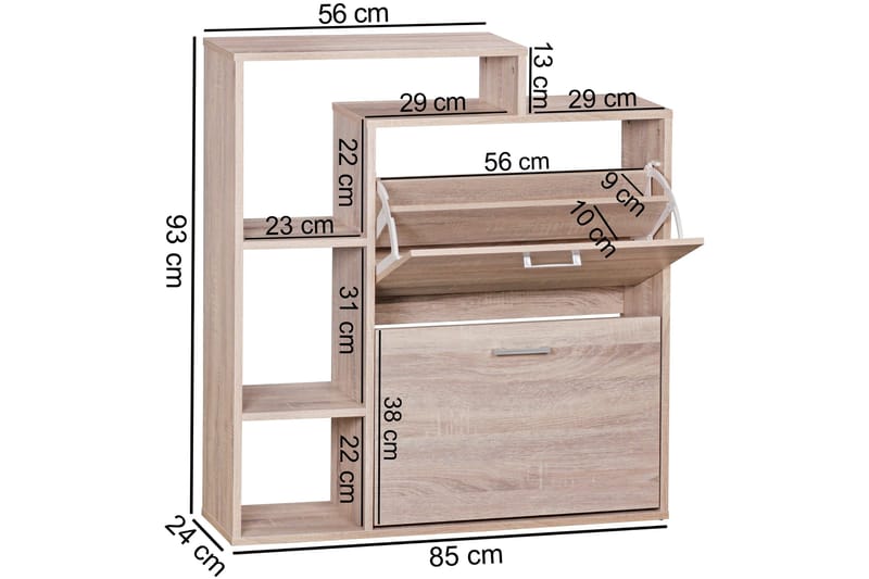 Kenkäkaappi Obsidian - Puu/Luonnonväri - Säilytys - Kenkäsäilytys