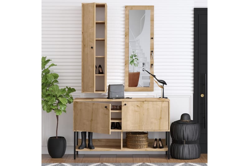 Kenkäkaappi Oriamal 35x120 cm - Luonnonväri - Säilytys - Kenkäsäilytys