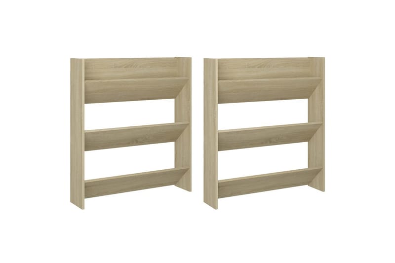 Seinäkenkäkaapit 2 kpl Sonoma-tammi 80x18x90 cm lastulevy - Säilytys - Kenkäsäilytys - Kenkäkaappi
