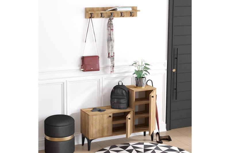 Kenkäkaappi Simonara 100x35 cm - Luonnonväri - Säilytys - Kenkäsäilytys