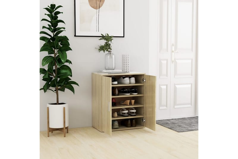 Kenkäkaappi Sonoma-tammi 60x35x70 cm lastulevy - Ruskea - Säilytys - Kenkäsäilytys