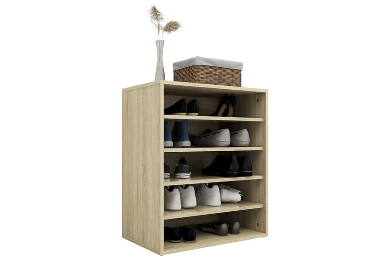 Kenkäkaappi Sonoma-tammi 60x35x70 cm lastulevy - Ruskea - Säilytys - Kenkäsäilytys