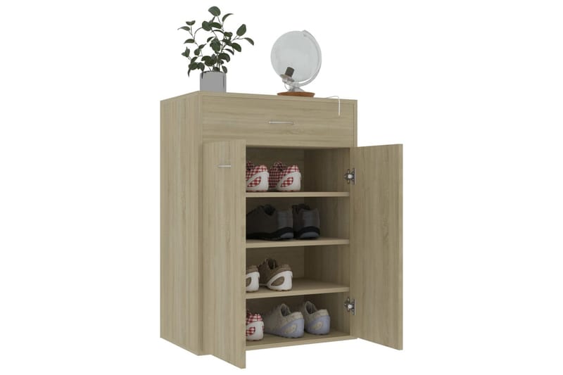 Kenkäkaappi Sonoma-tammi 60x35x84 cm lastulevy - Ruskea - Säilytys - Kenkäsäilytys